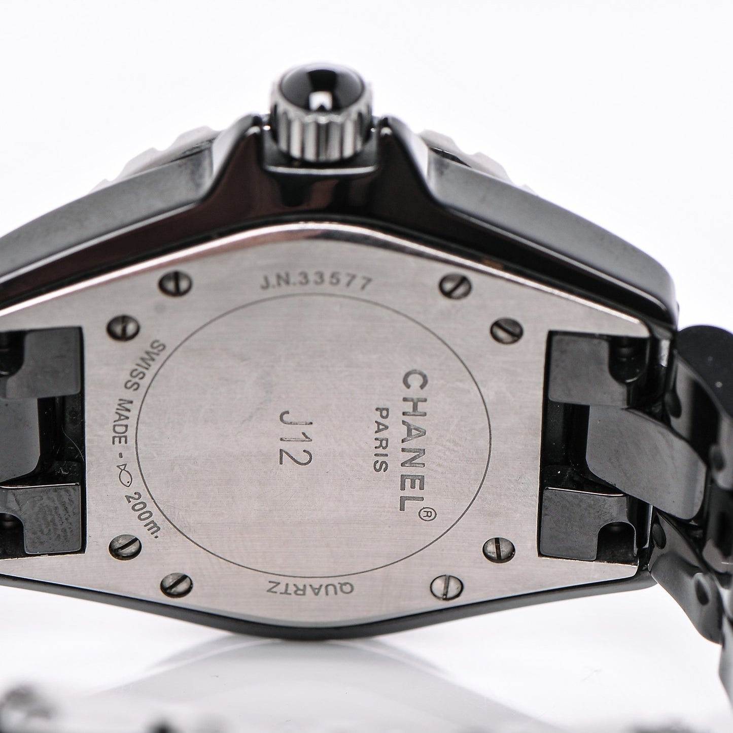 Stainless Steel Ceramic 33mm J12 Quartz Watch Black