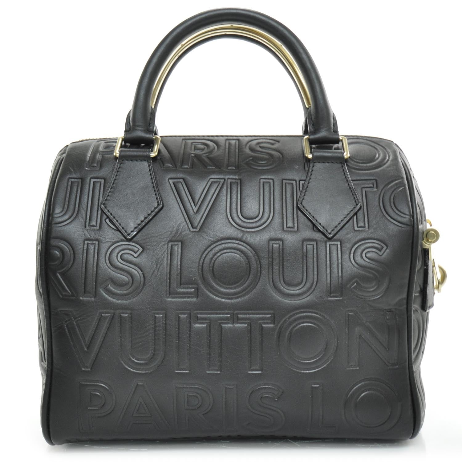 Louis Vuitton Calfskin Embossed Mini Cube Speedy Black 4 of 11