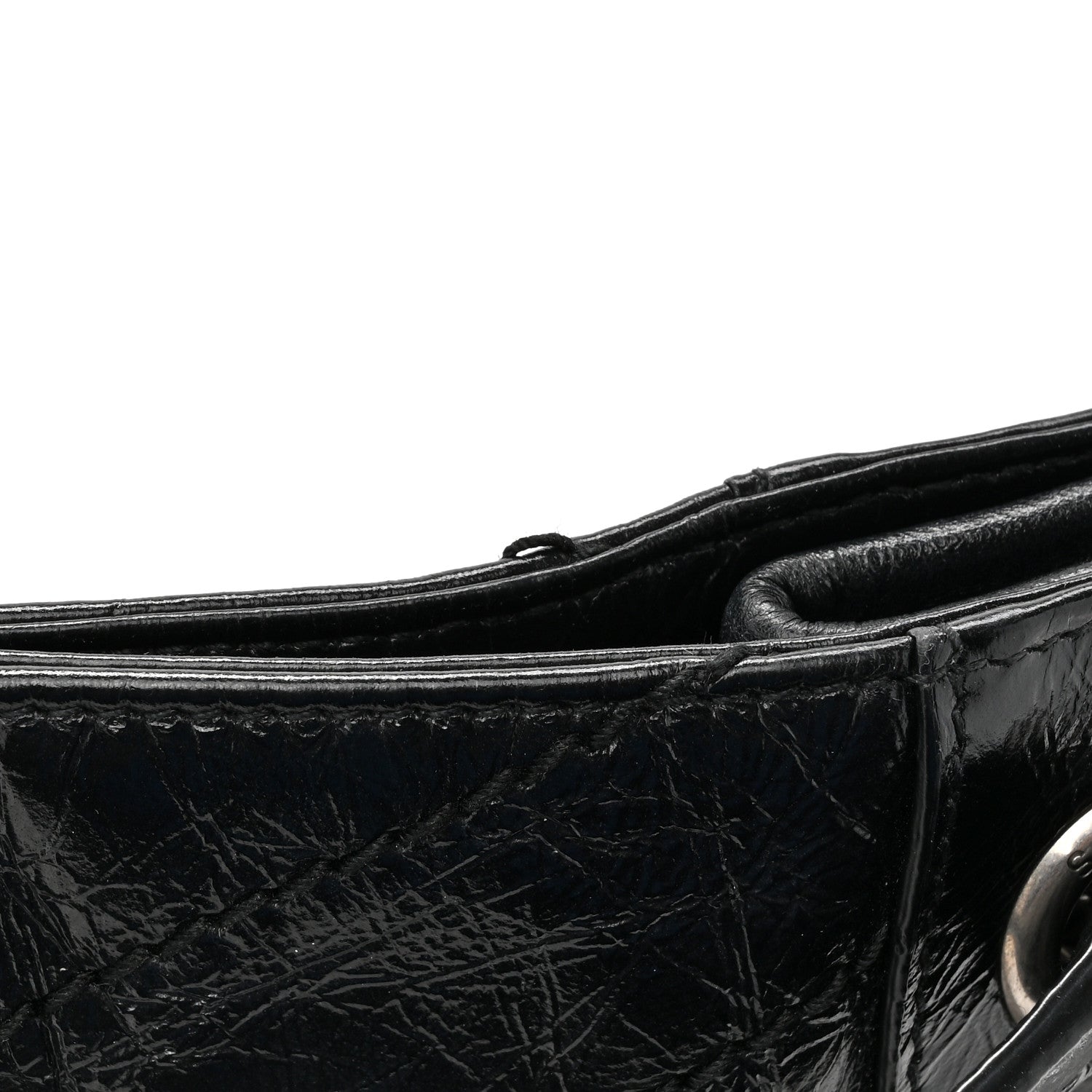 Saint Laurent Crinkled Calfskin Matelasse Monogram Medium Niki Shopper Tote Black 11 of 17