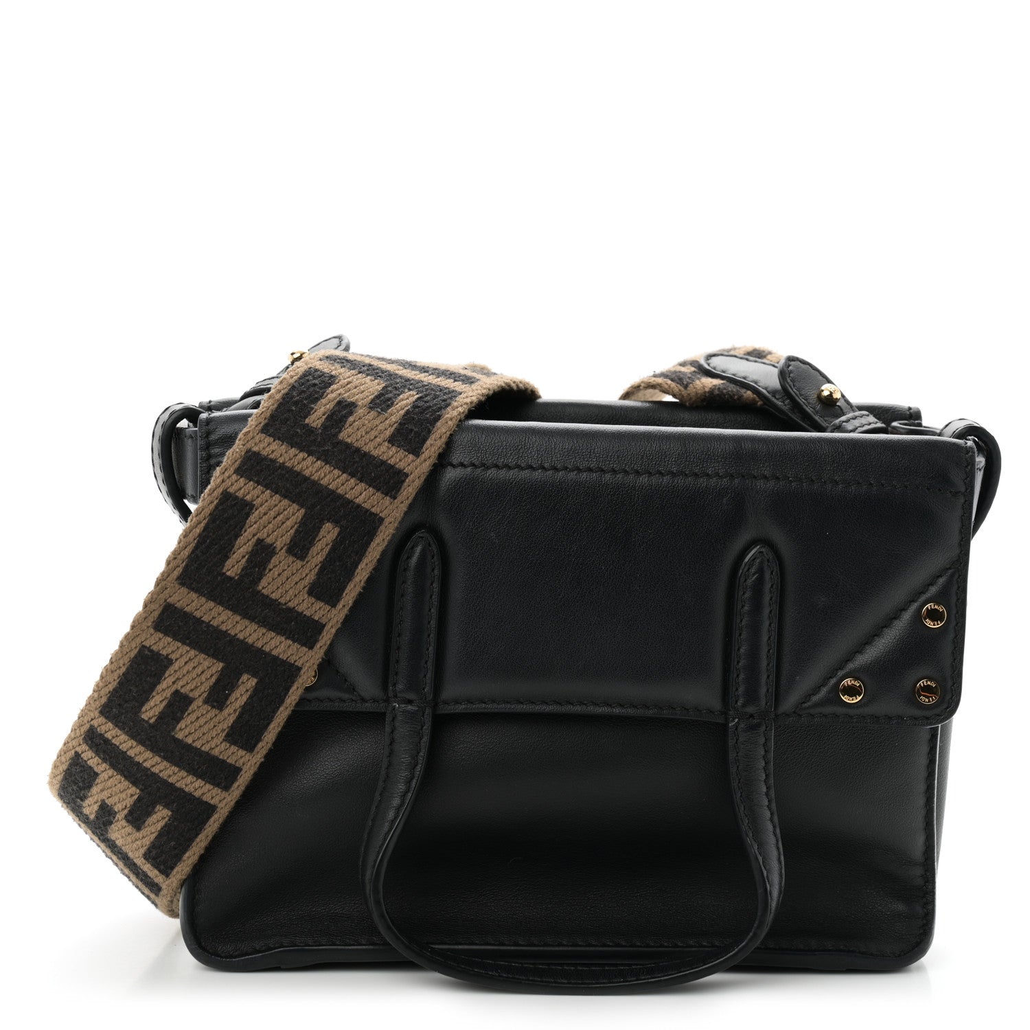 Fendi Vitello Grace Matte Small Flip Tote Black 1 of 9