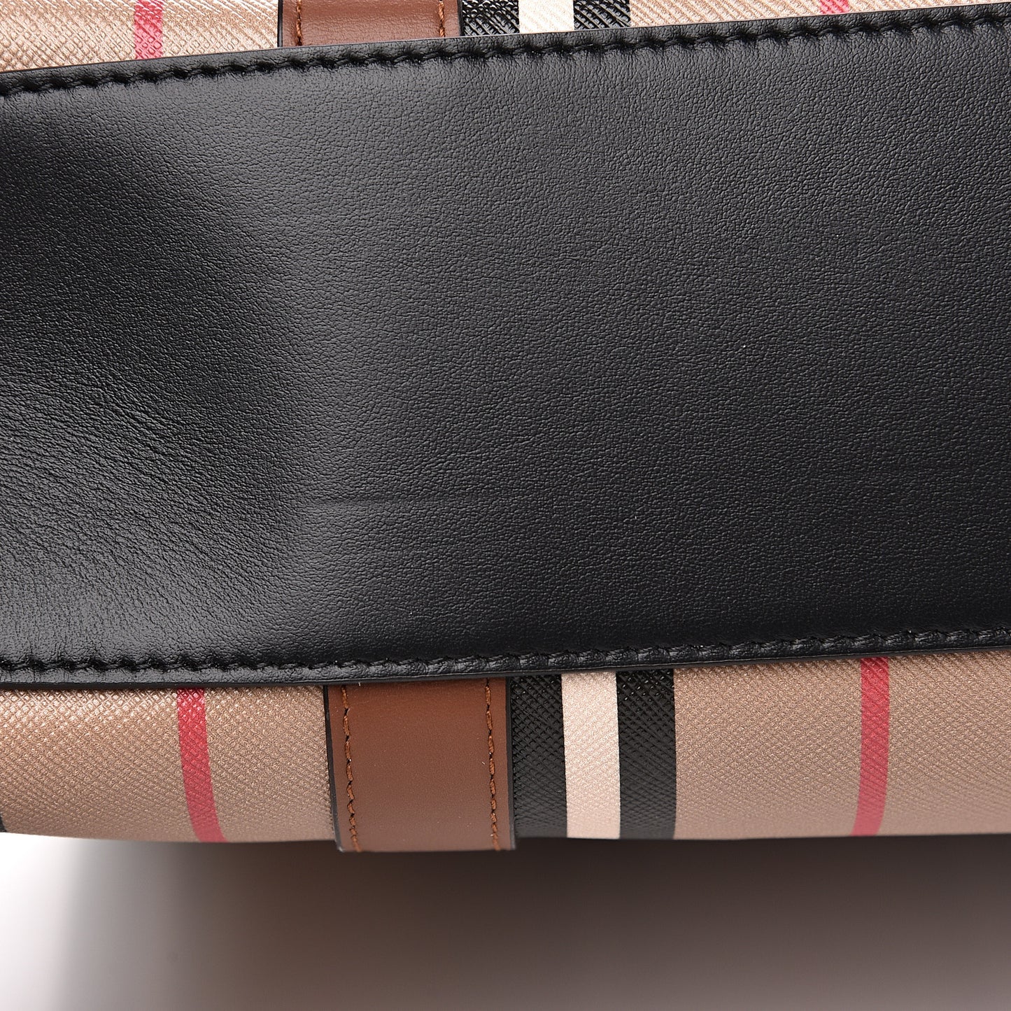 E-Canvas Stripe Small Portrait Tote Bag Brown