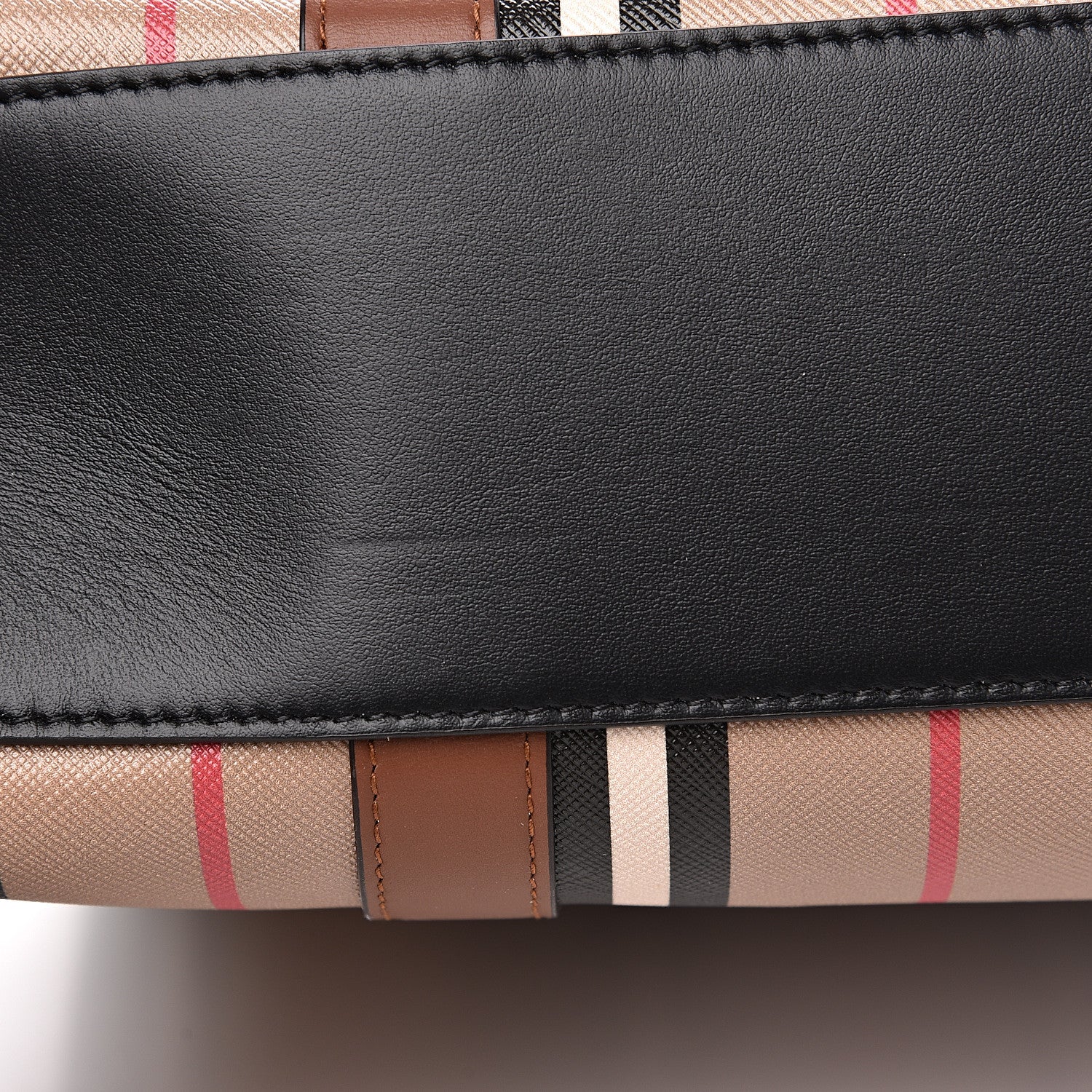 Burberry E-Canvas Stripe Small Portrait Tote Bag Brown 11 of 13