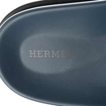 Hermes Calfskin Mens Chypre Sandals 43.5 Bleu Celeste Bordeaux 7 of 8