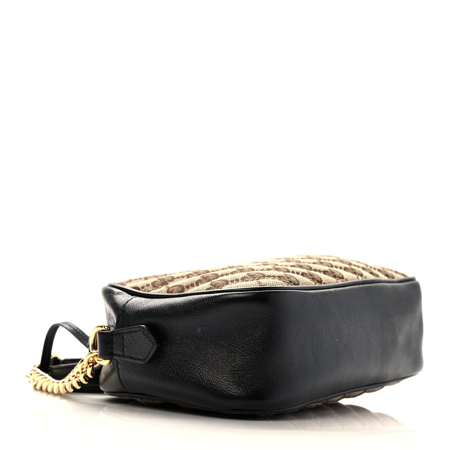 Monogram Matelasse Diagonal Small GG Marmont Chain Shoulder Bag Beige Black