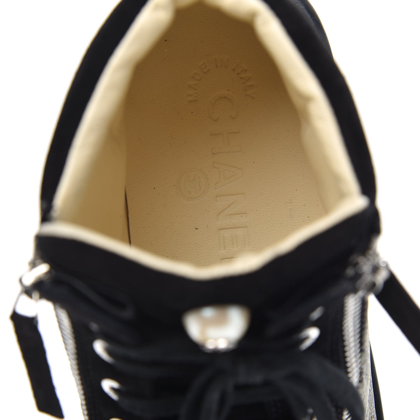 Canvas Suede CC Star Zipped High Top Sneakers 36.5 Black