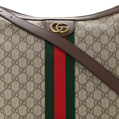 Gucci GG Supreme Monogram Web Ophidia Half Moon Hobo Brown 8 of 10
