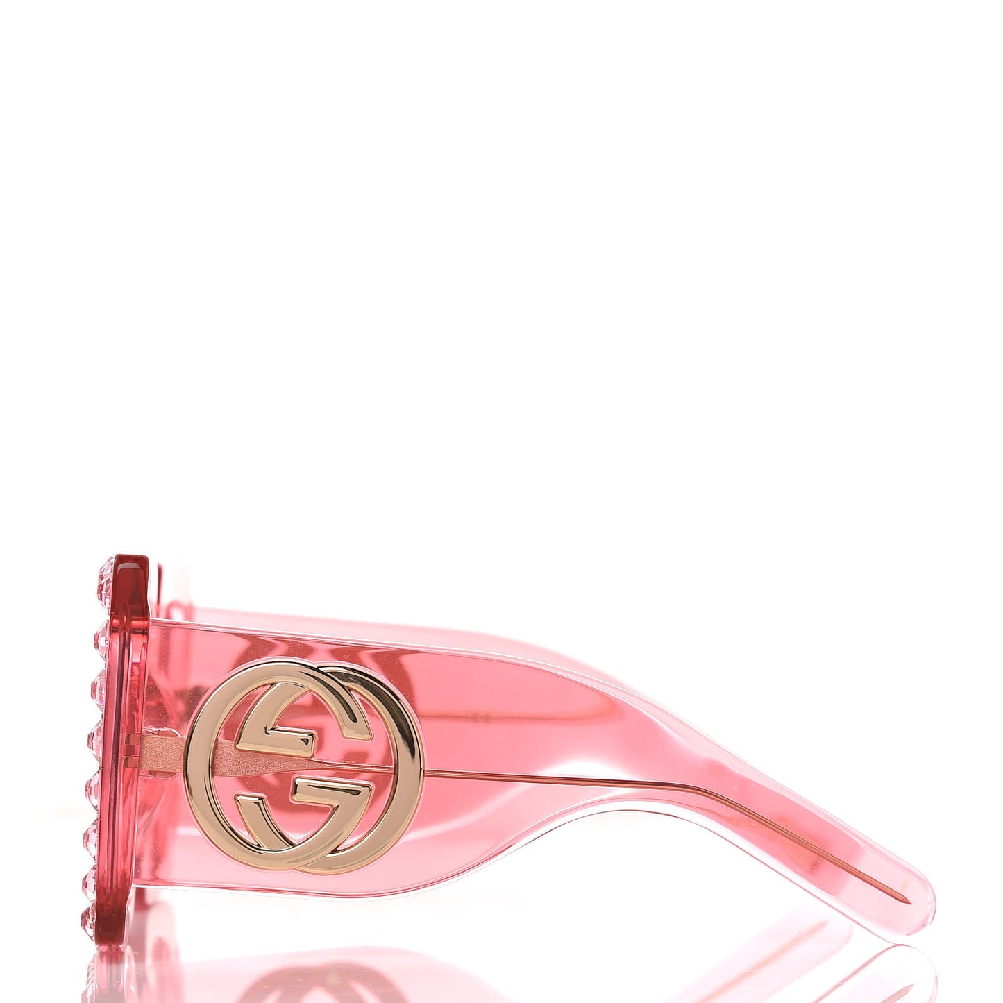 Acetate Crystal Oversize Sunglasses GG0148S Pink