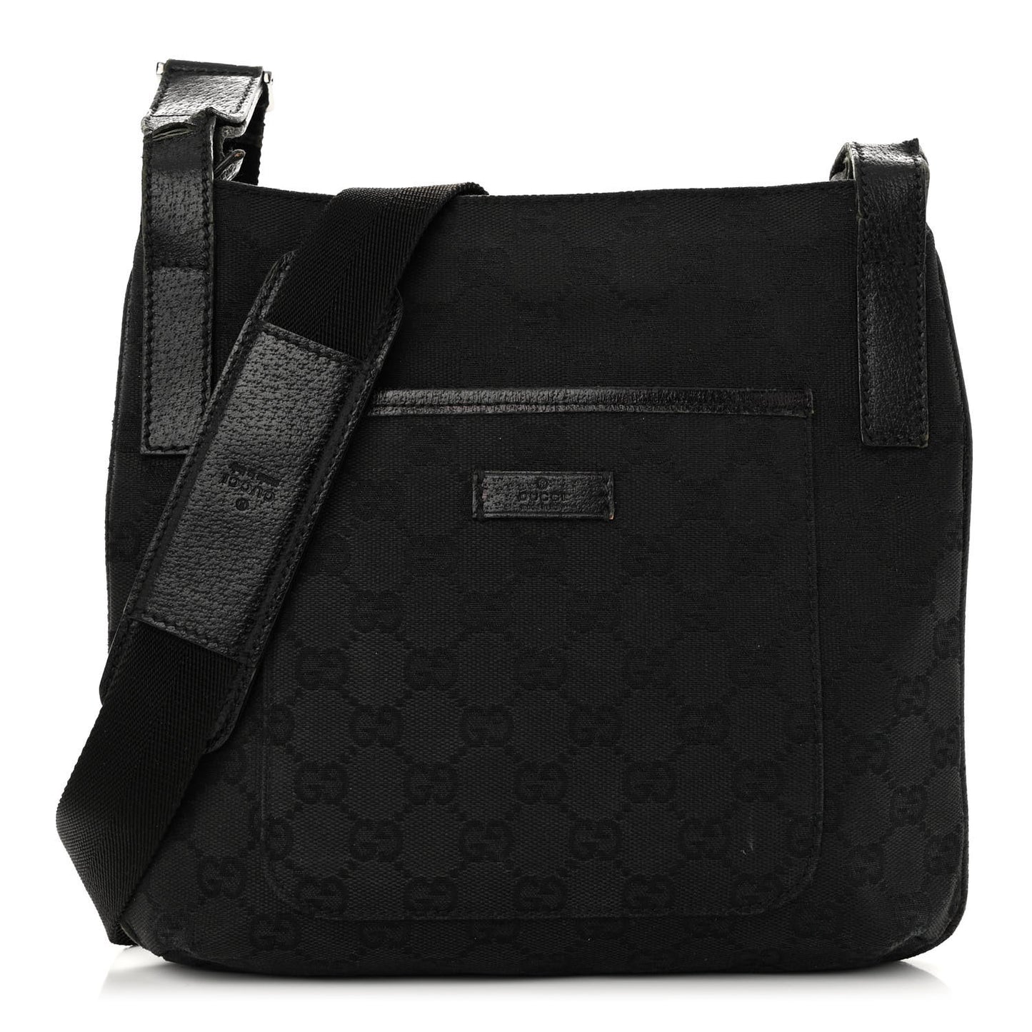 Monogram Flat Messenger Bag Black