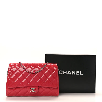 Chanel Patent Quilted Clutch with Chain Flap Fuchsia 11 of 11