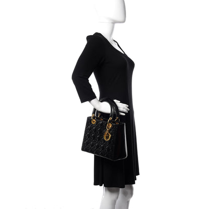 Christian Dior Patent Cannage Medium Lady Dior Black 2 of 11