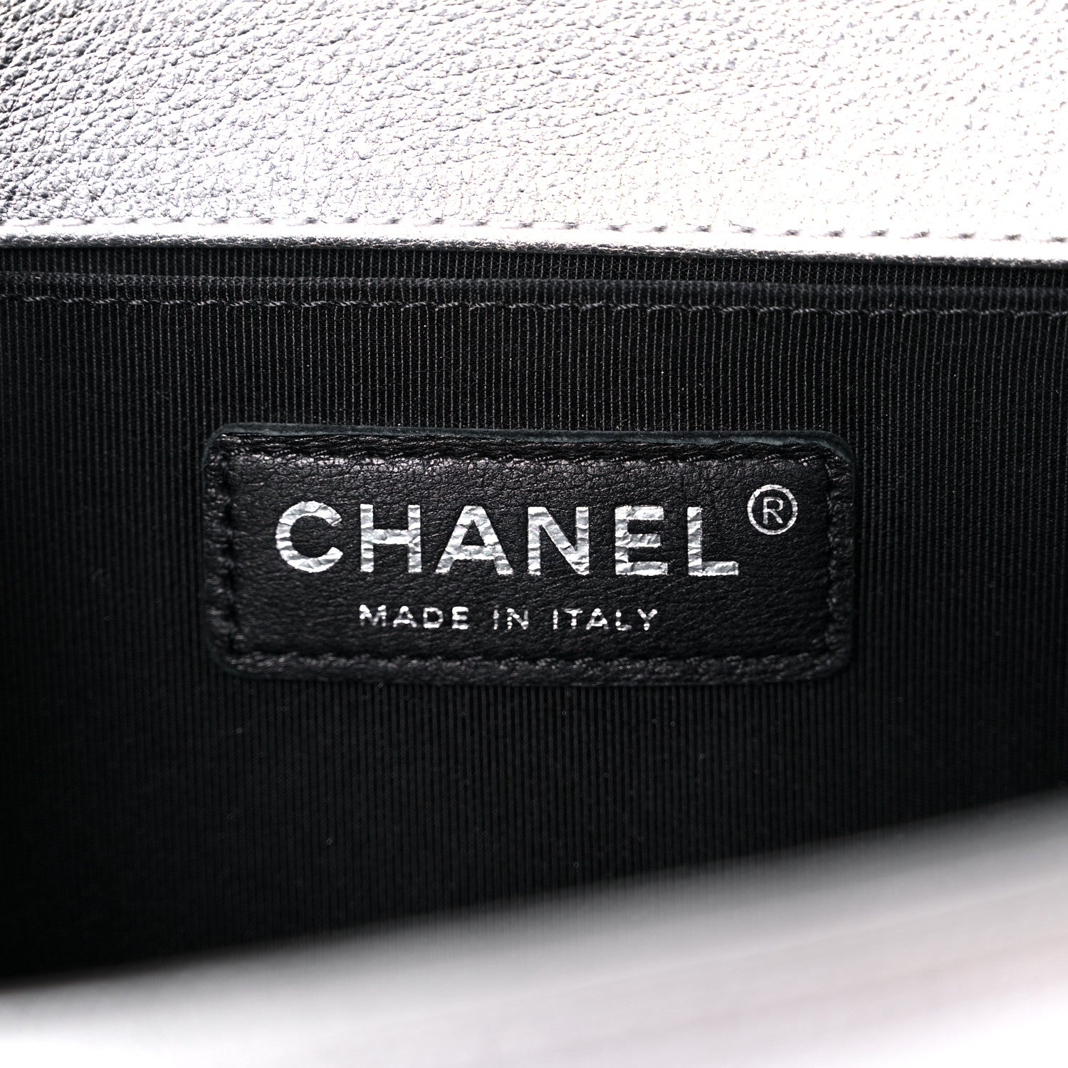 Chanel Metallic Goatskin Calfskin Medium Boy Flap Silver Black 6 of 15