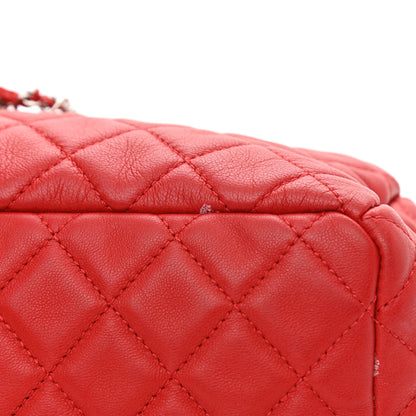 Chanel Lambskin Quilted Small CC Chain Drawstring Bucket Bag Red 7 of 12