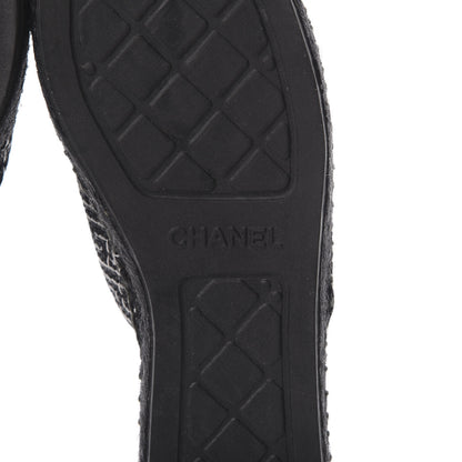 Chanel Tweed CC Espadrilles Mule 38 Black 7 of 10