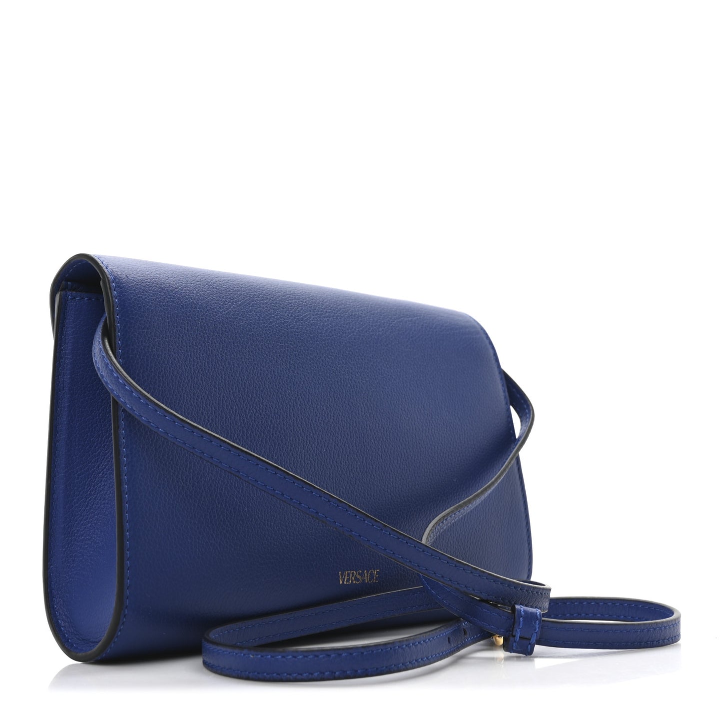 Grained Calfskin La Medusa Crossbody Bag Lapis