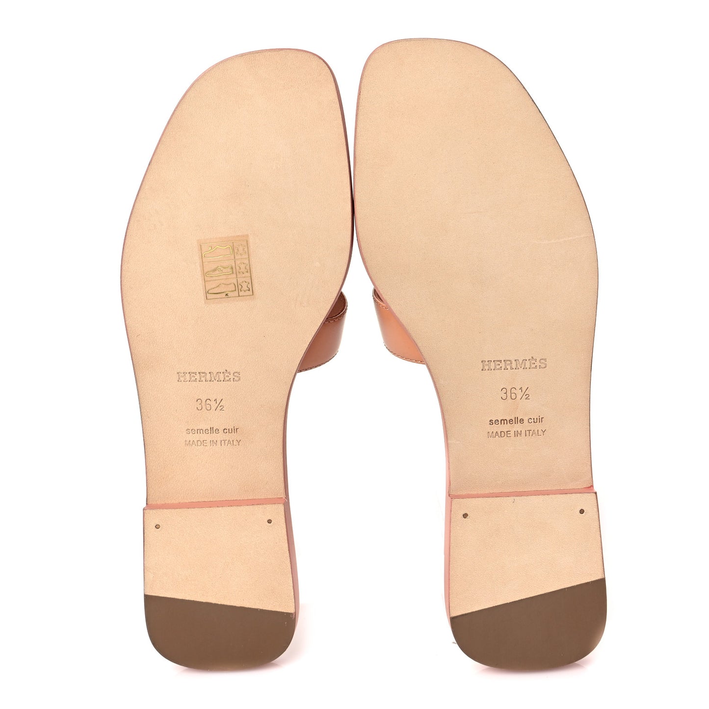 Calfskin Oran Sandals 36.5 Granit Rose