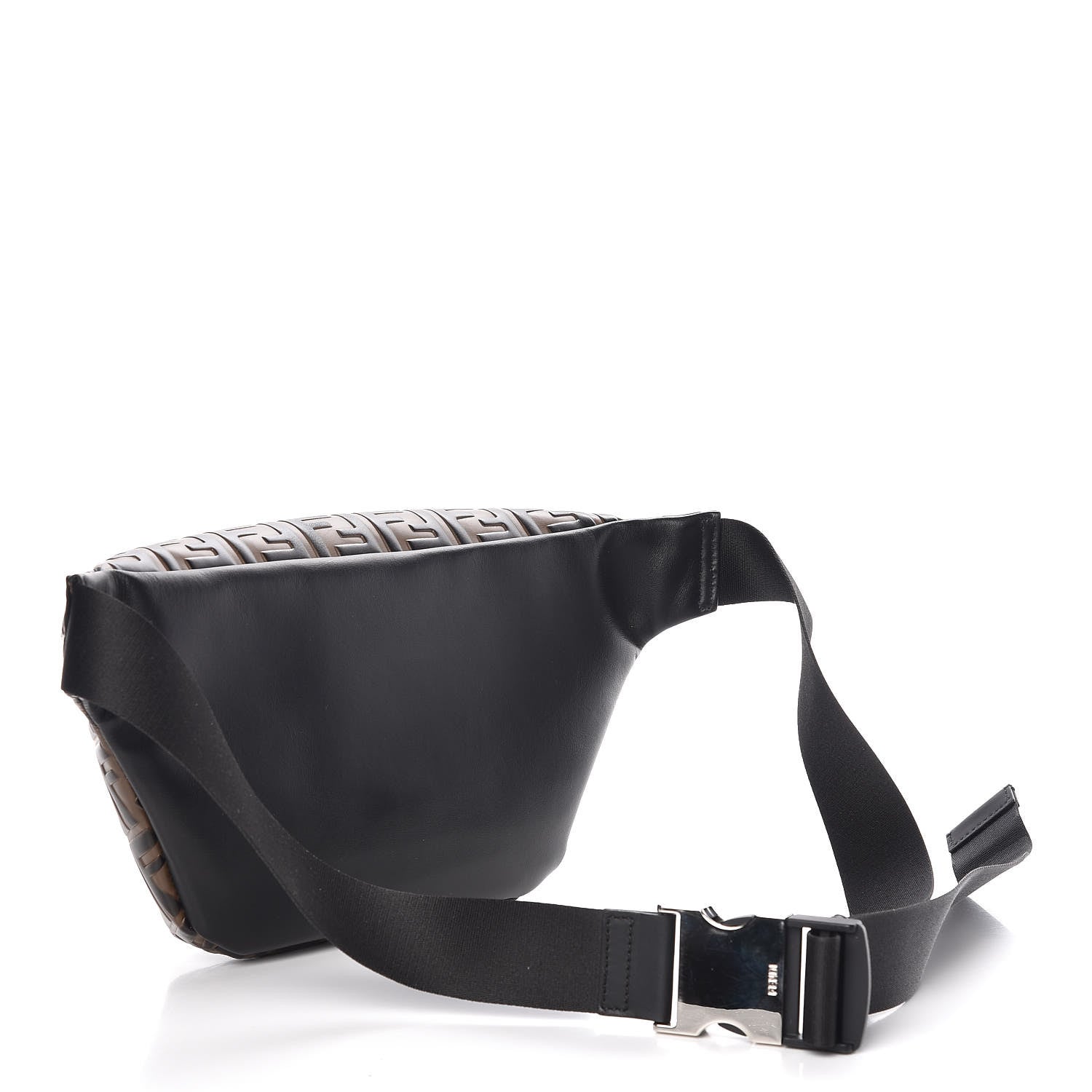 Fendi Vitello Century Bi-Color FF 1974 Embossed Belt Bag Maya Black 3 of 7