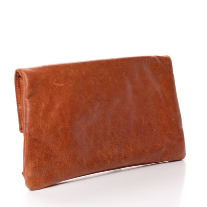 Balenciaga Agneau Giant 21 Silver Hardware Envelope Clutch Mandarine 3 of 10