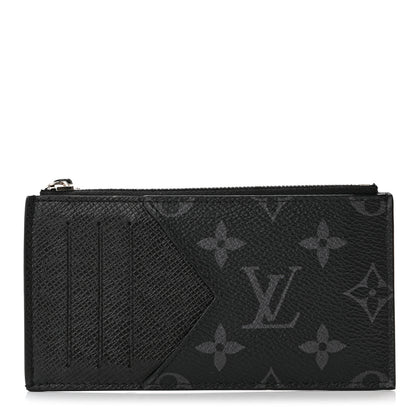Louis Vuitton Monogram Eclipse Taiga Coin Card Holder 1 of 10