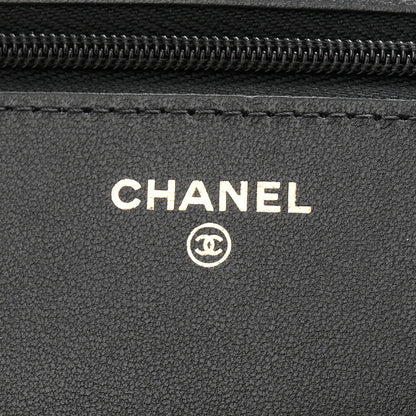 Chanel Lambskin Quilted Wallet On Chain WOC Black 6 of 12