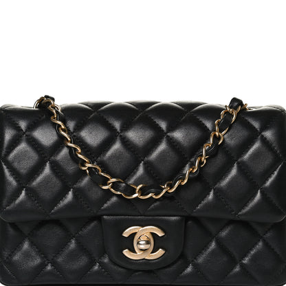 Chanel Lambskin Quilted Mini Rectangular Flap Black 9 of 14