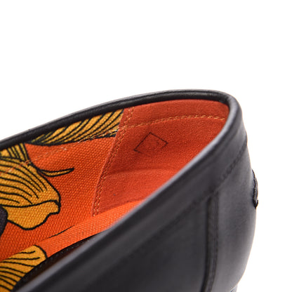 Hermes Calfskin Womens Kennedy Loafers 37 Black 8 of 11