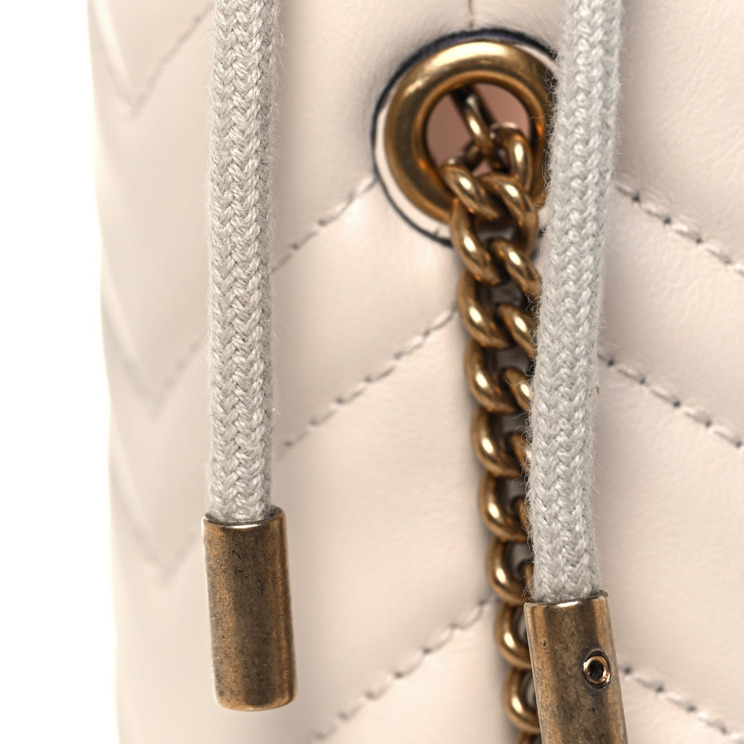 Gucci Calfskin Matelasse Mini GG Marmont 2.0 Bucket Bag White 16 of 16