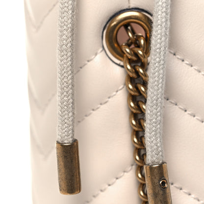 Gucci Calfskin Matelasse Mini GG Marmont 2.0 Bucket Bag White 16 of 16