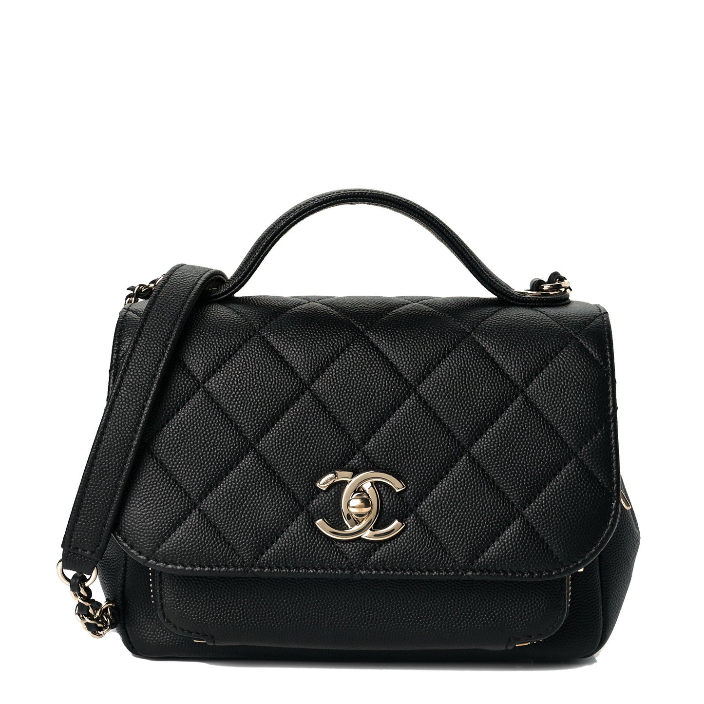 Caviar Quilted Small Business Affinity Flap Black