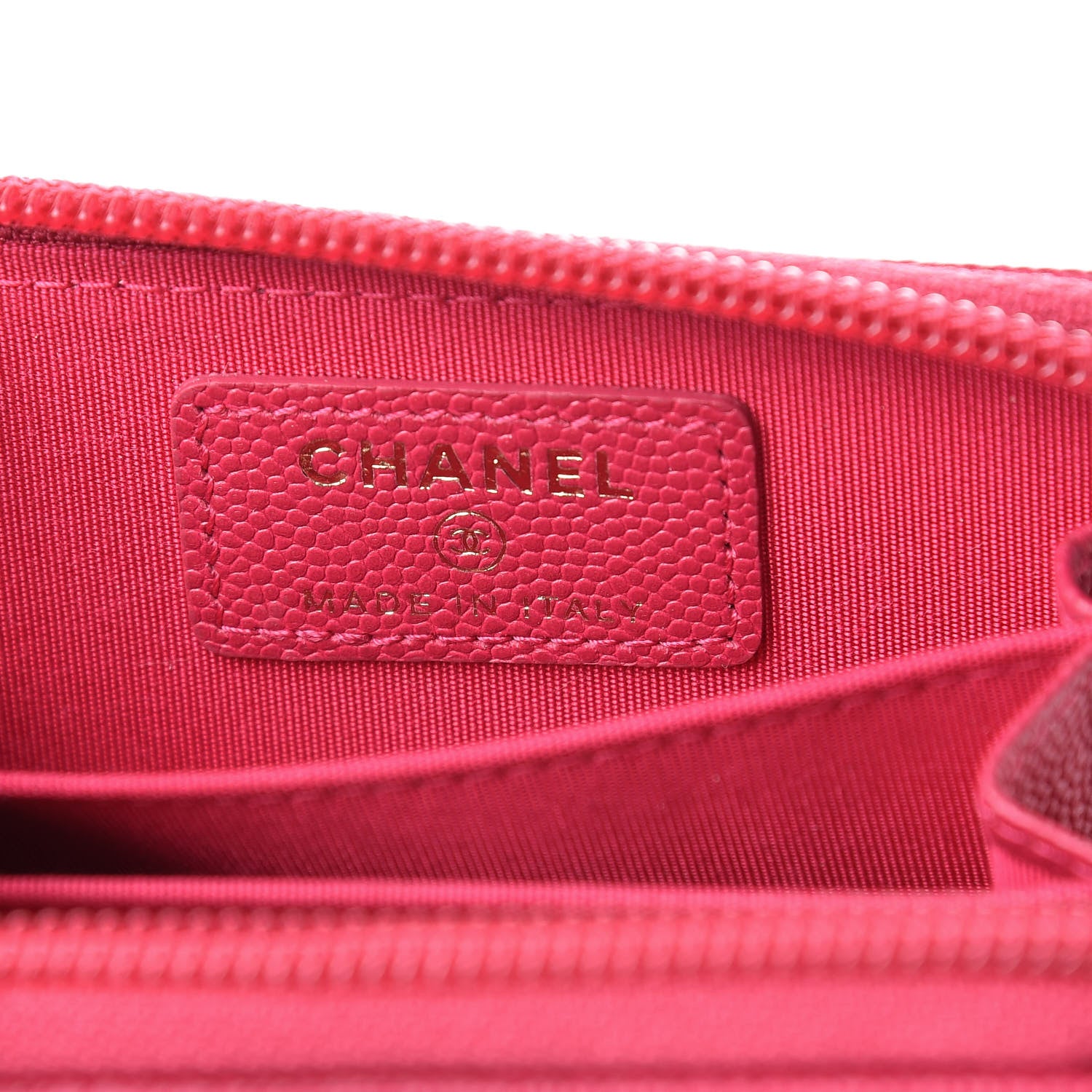 Chanel Caviar Quilted Boy Zip Around Coin Purse Wallet Fuchsia 6 of 11