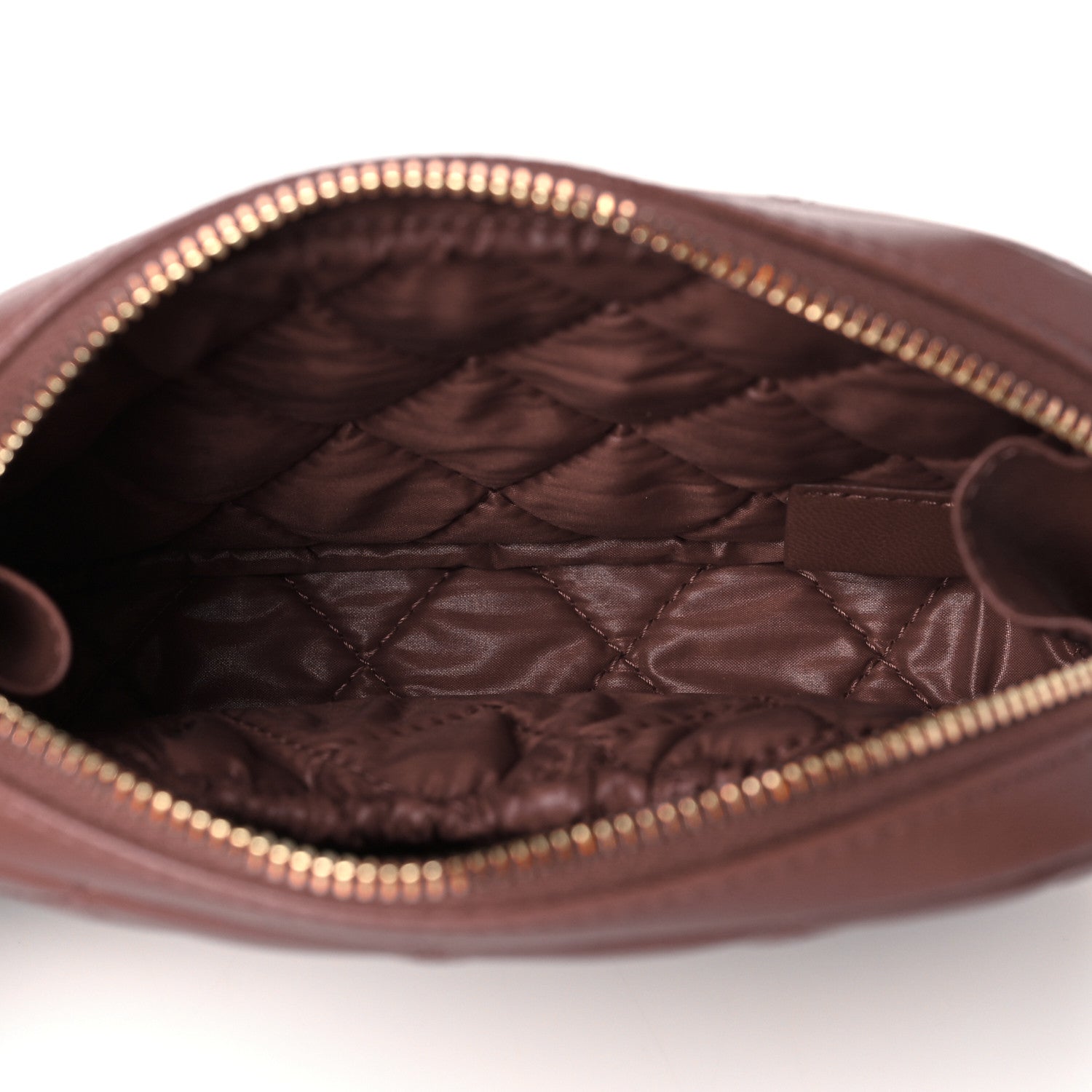 Chanel Lambskin Quilted Small Curvy Pouch Cosmetic Case Red 5 of 9