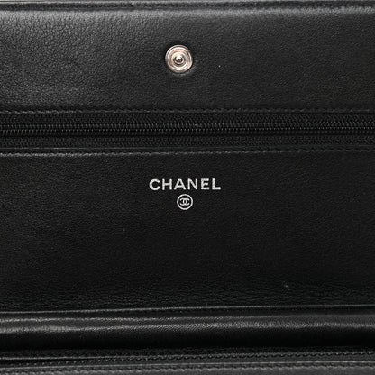 Chanel Caviar Timeless CC Wallet On Chain WOC Black 6 of 12
