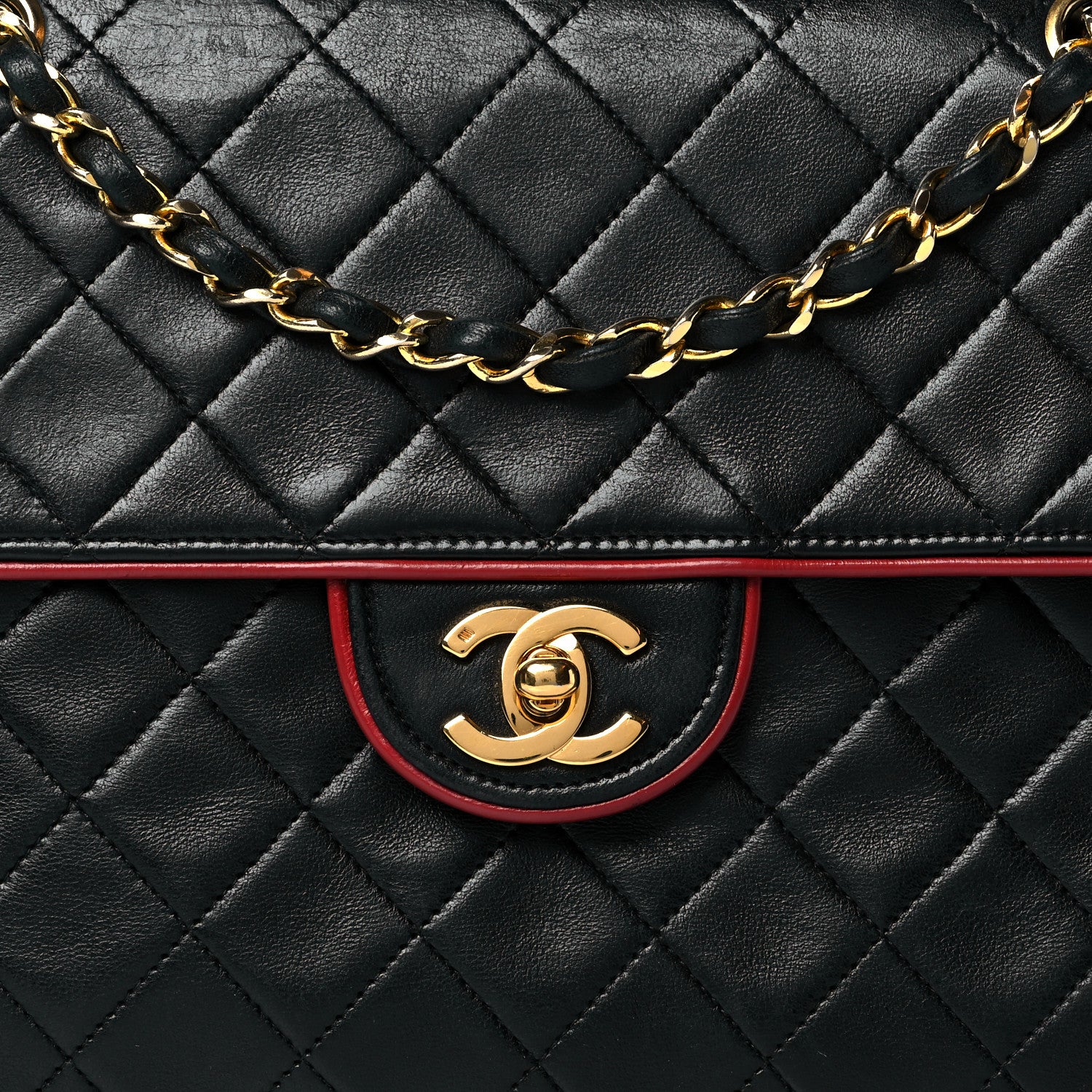 Chanel Lambskin Quilted Bi-Color Small Single Flap Black 7 of 13