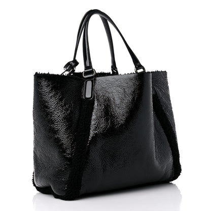 Gucci Patent Shearling Medium Soho Shoulder Bag Black 4 of 9