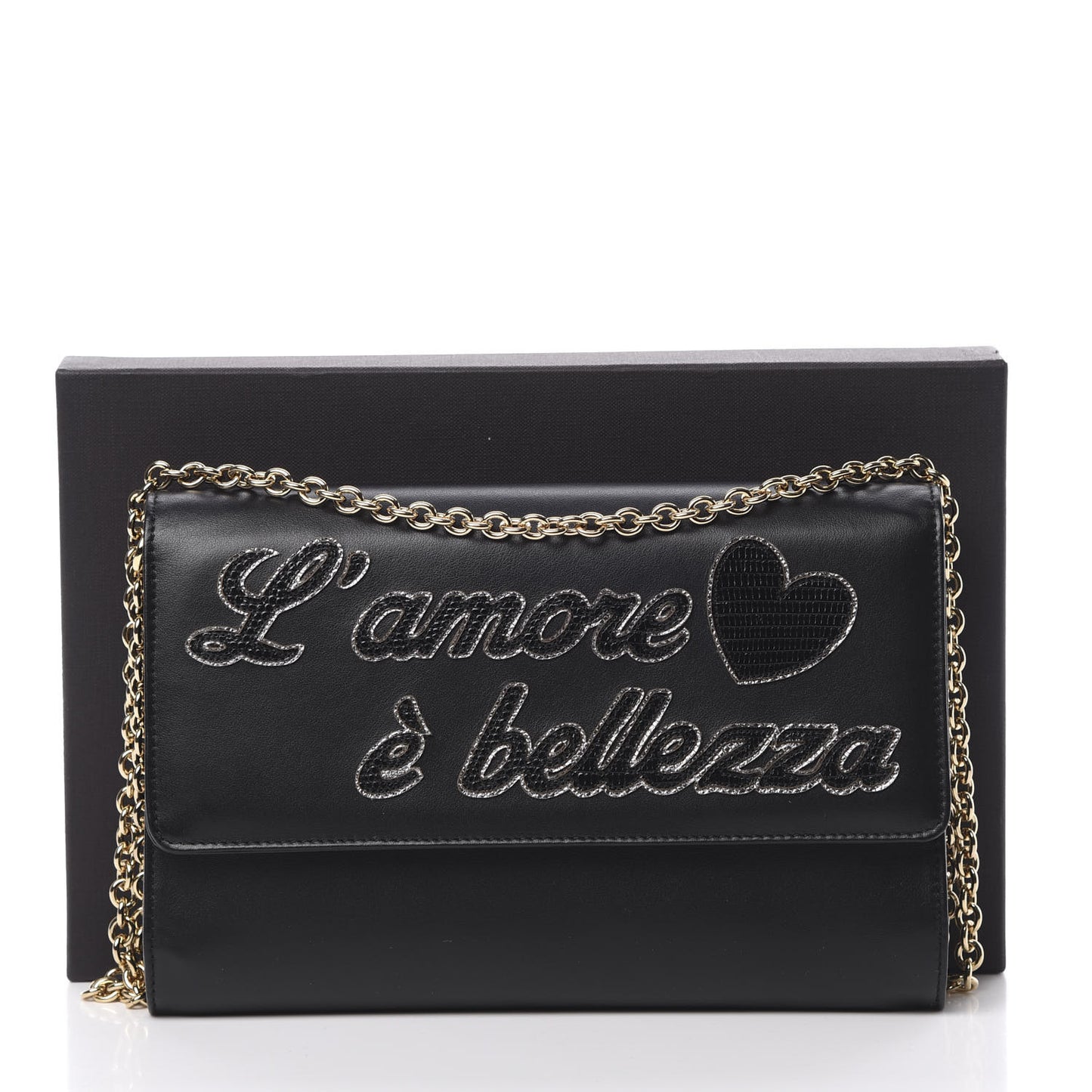 Vitello L'Amore Bellezza Chain Wallet Black