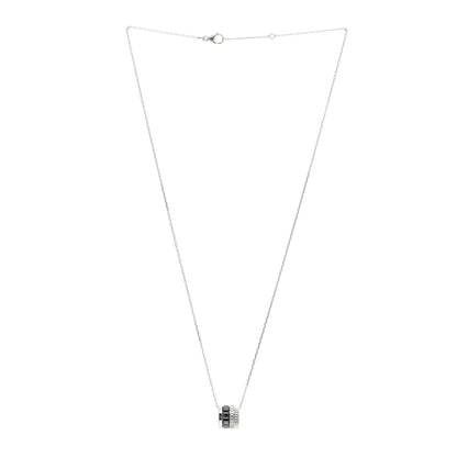 Boucheron 18K White Gold PVD Black Diamond Quatre Ring Pendant Necklace 3 of 4