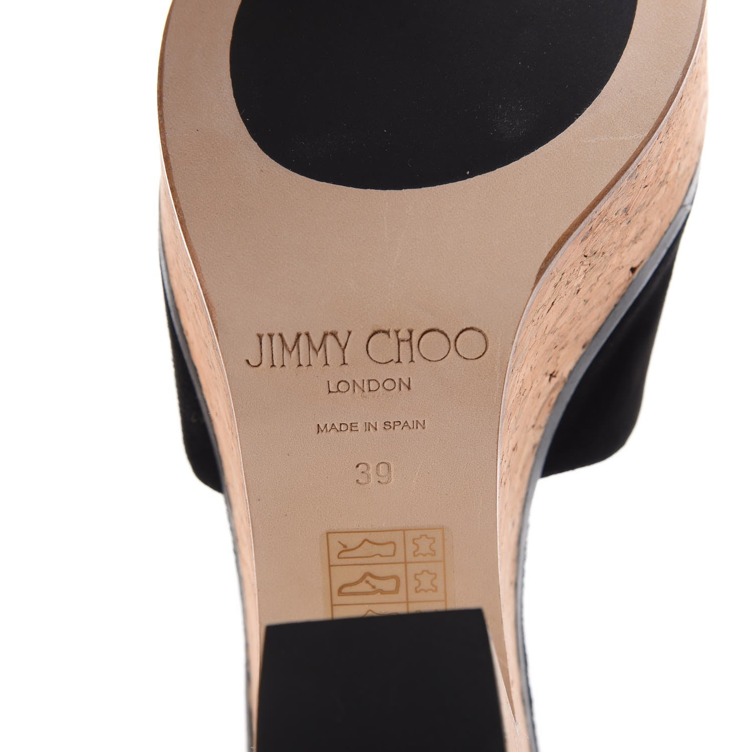 Jimmy Choo Suede Cork DeeDee Platform Sandals 39 Black 7 of 12
