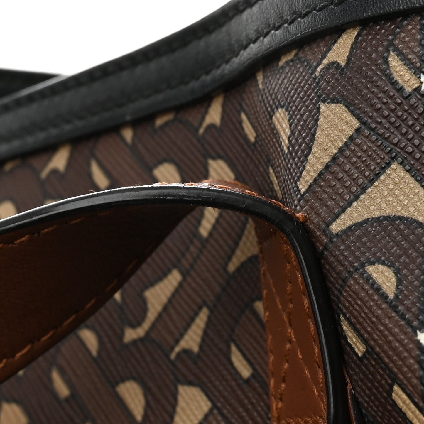 E-Canvas Monogram Stripe Book Tote Bridle Brown