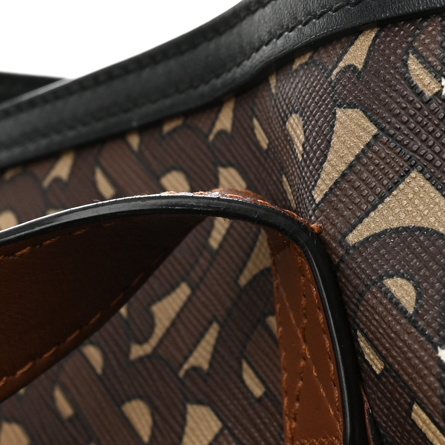 Burberry E-Canvas Monogram Stripe Book Tote Bridle Brown 18 of 21