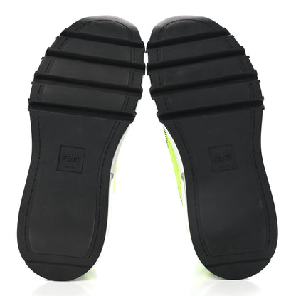 Fendi Jersey Vitello Mens Low Top Sneakers 10 Black Giallo Fluo 5 of 7