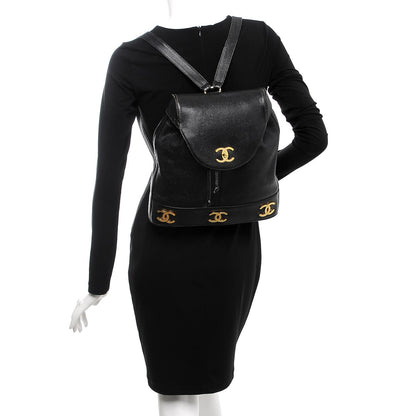 Chanel Caviar CC Backpack Black 2 of 13
