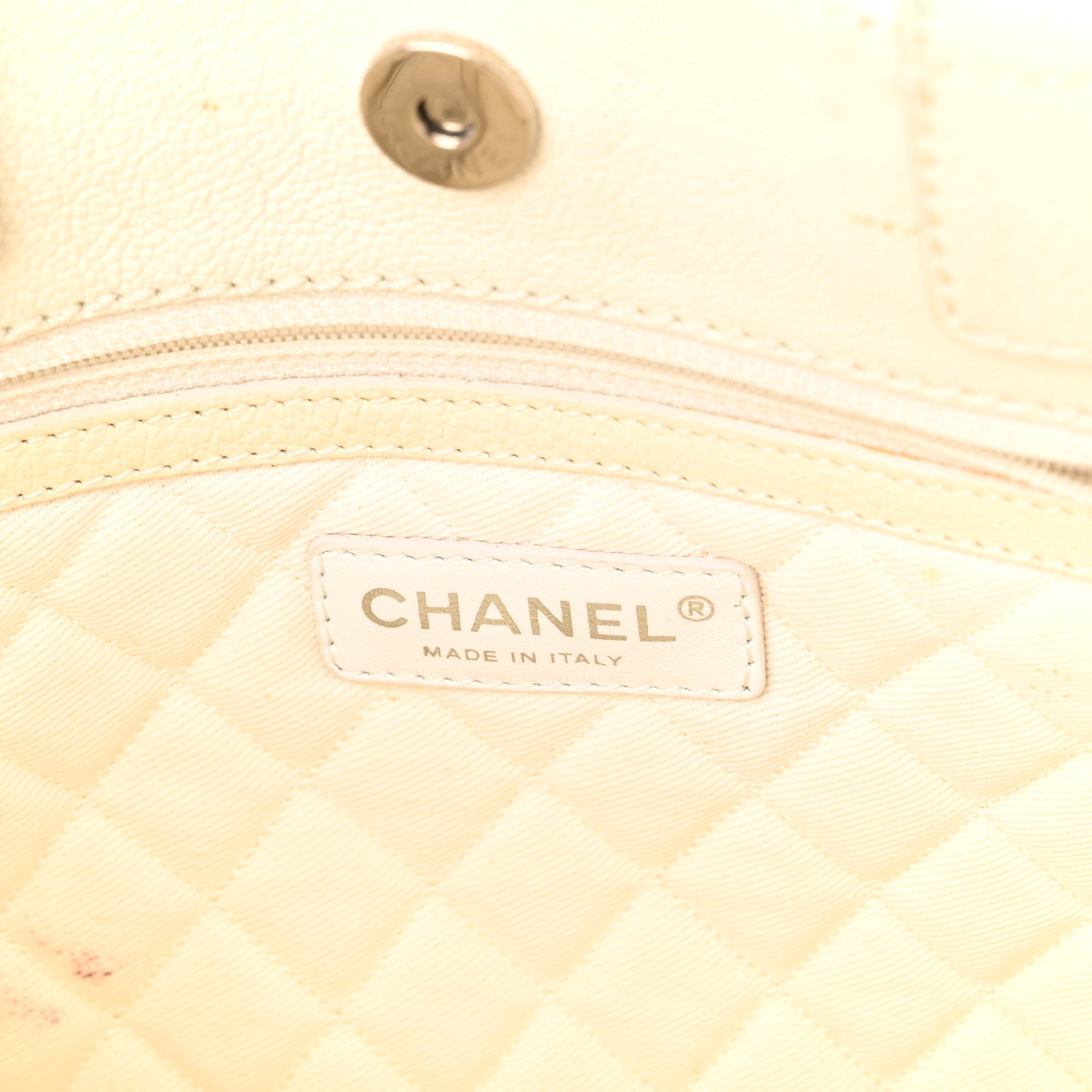 Chanel Goatskin Perforated Large CC Tote White 6 of 16
