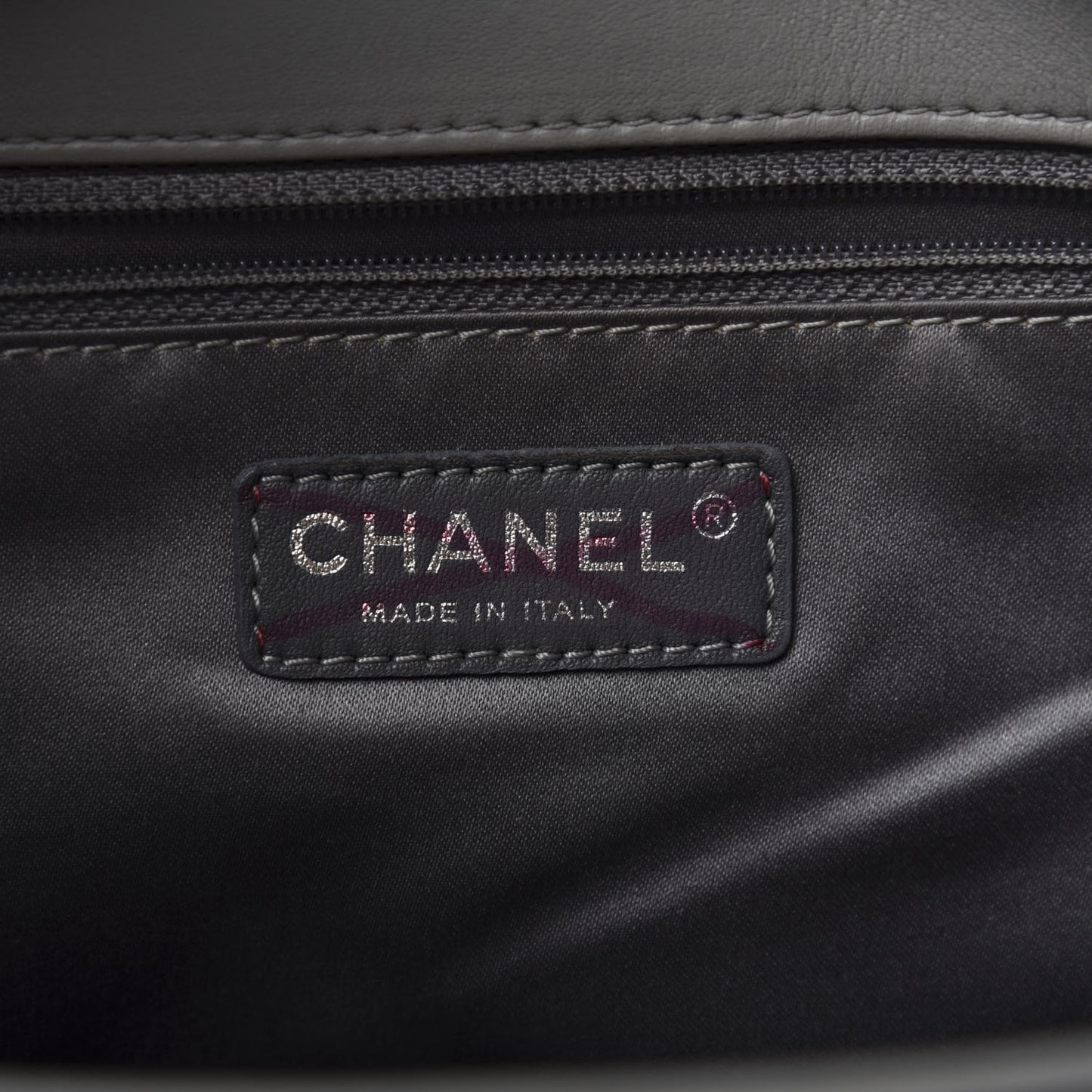Lambskin Quilted 3 Flap Bag Grey