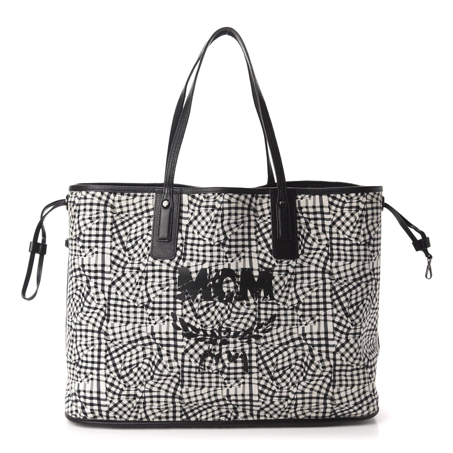 MCM Visetos Large Liz Reversible Shopper Tote Black 9 of 15
