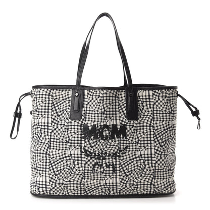 MCM Visetos Large Liz Reversible Shopper Tote Black 9 of 15