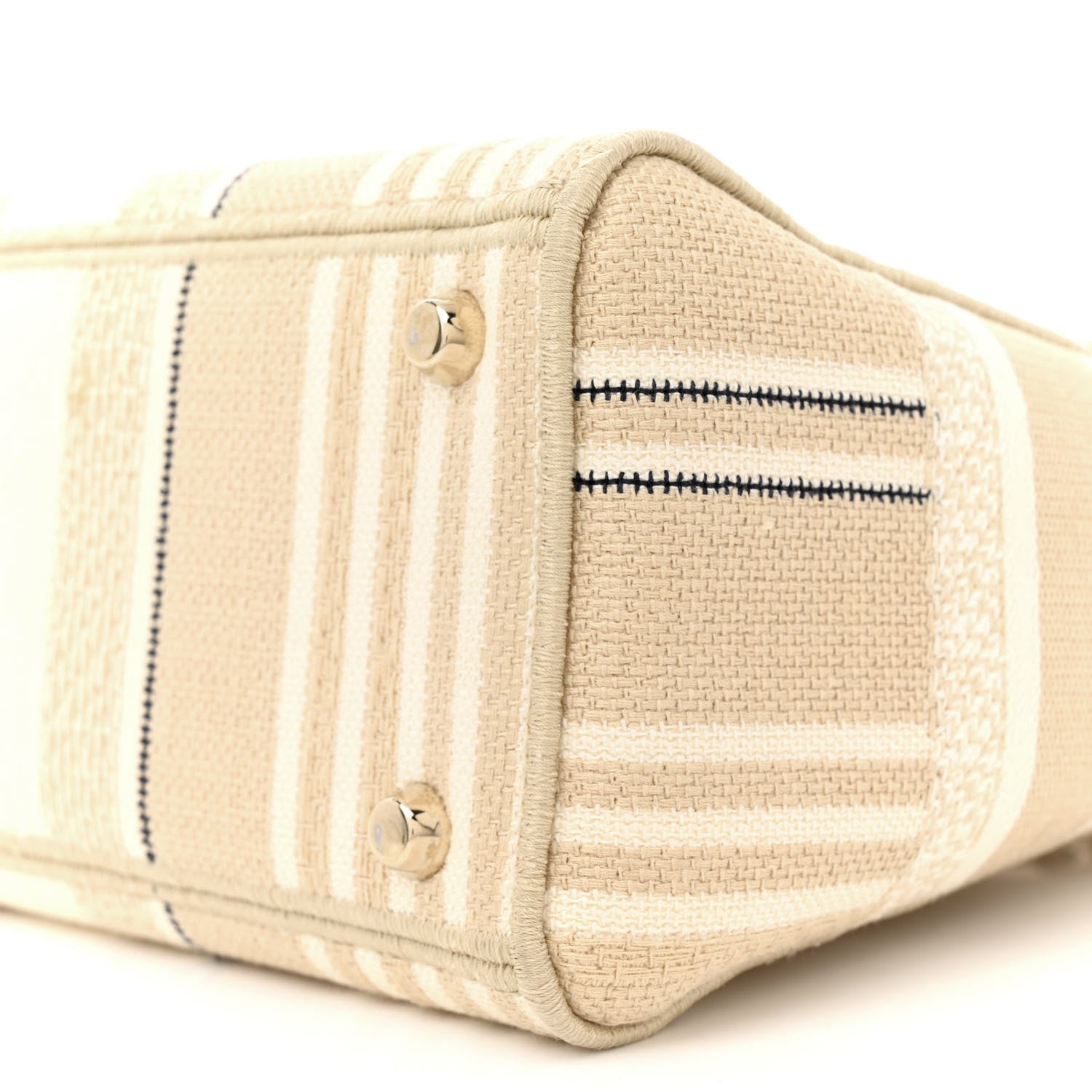 Christian Dior Canvas Embroidered Medium Stripes Lady D-Lite Beige 10 of 11
