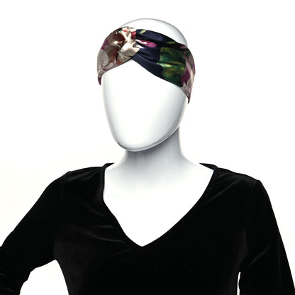 Gucci Silk Blooms Print Duchesse Headband Navy 2 of 5