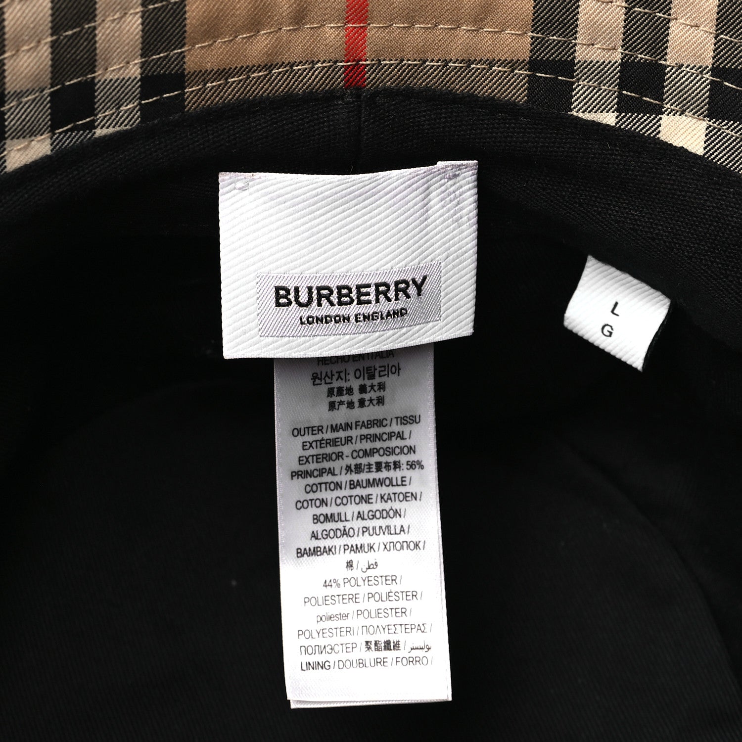 Burberry Technical Cotton Vintage Check Bucket Hat L Archive Beige 7 of 7