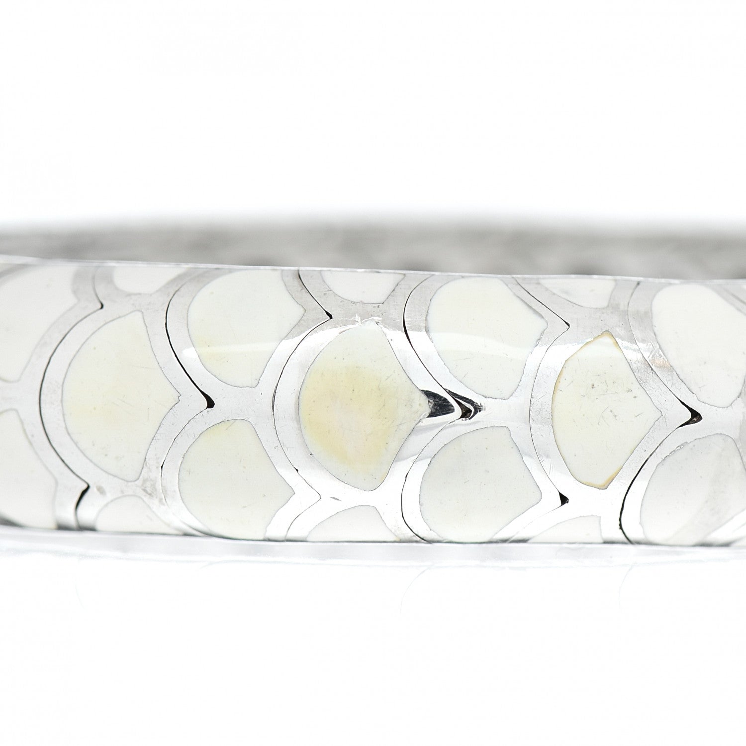 John Hardy Sterling Silver Enamel Slim Flex Naga Cuff Bracelet White 4 of 4