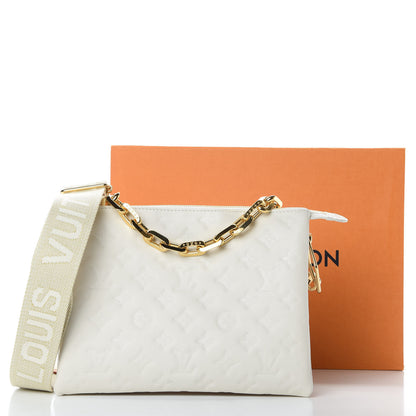 Louis Vuitton Lambskin Embossed Monogram Coussin PM Beige Cream 11 of 11