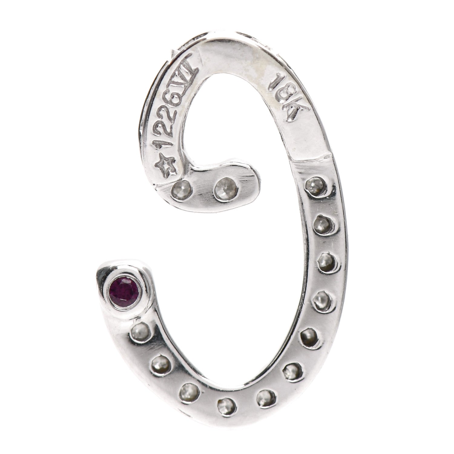 Roberto Coin 18K White Gold Diamond Cursive Letter C Pendant 2 of 3